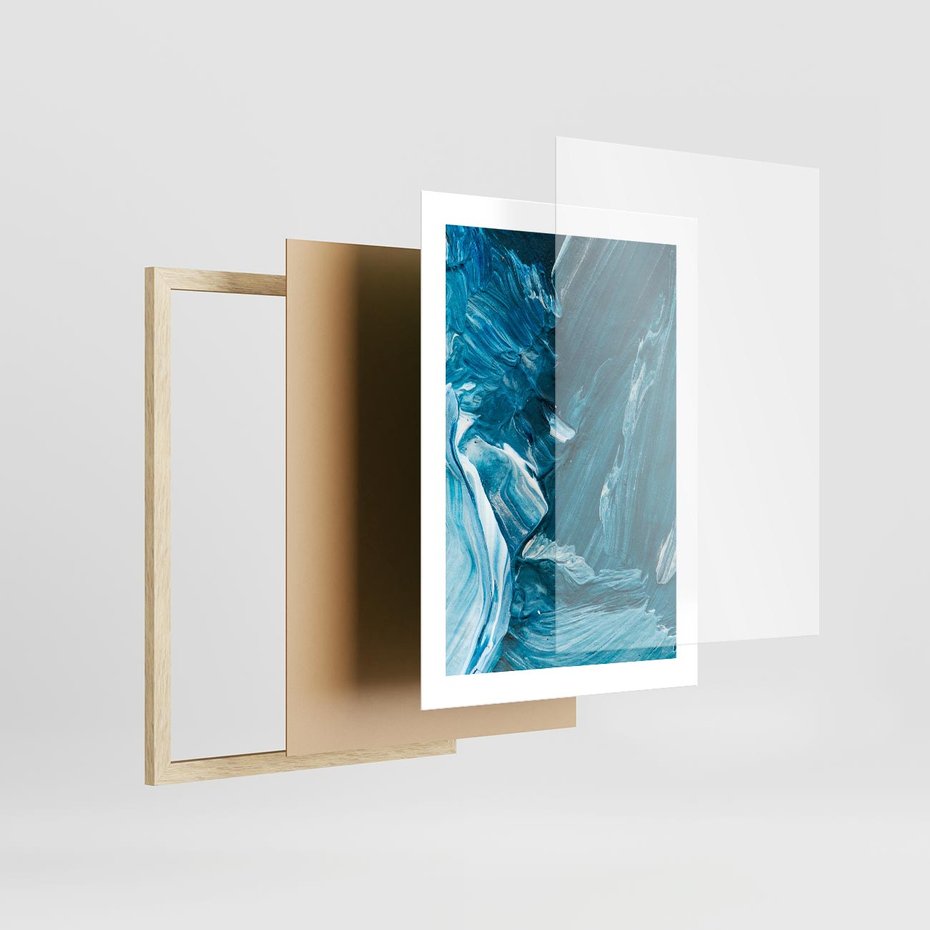 Plakat w ramie 30x40 - Wyrazista abstrakcja w akwareli - abstrakcja, akwarela - rama drewno