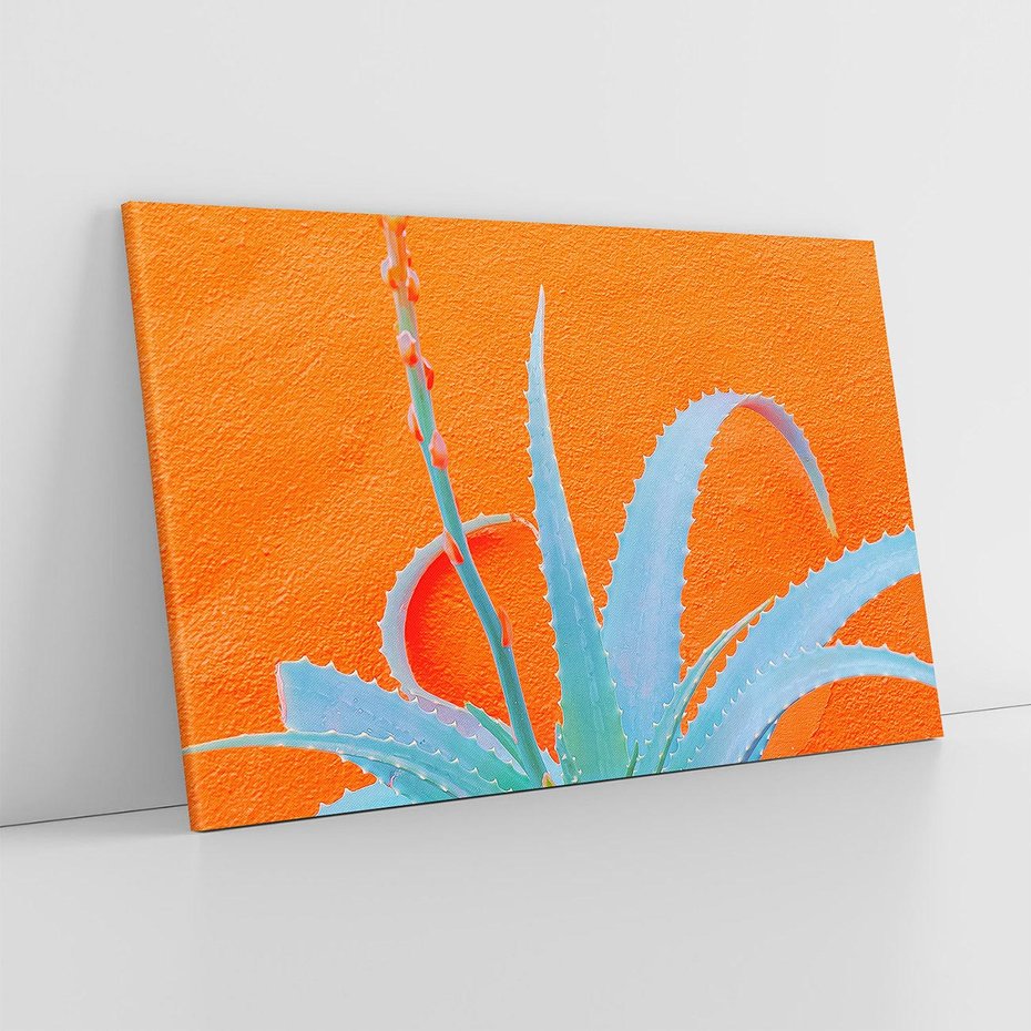 Obraz na płótnie 100x70 - Naturalna Harmonia - kaktusy, liście