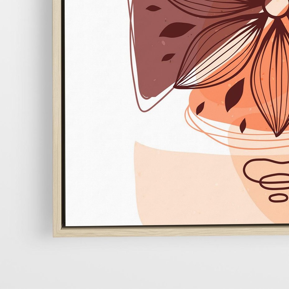 Obraz w ramie 50x50 - Kwiatowa Oaza - abstrakcyjna sztuka, plamy - rama drewno