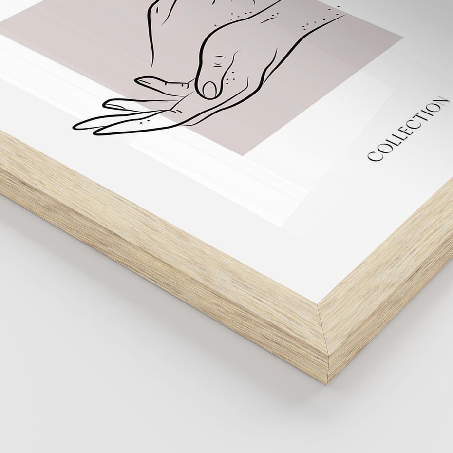 Plakat w ramie 30x40 - Wibracje Nieprzewidywalnych Form - bogo plakat, dłonie - rama drewno