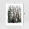 Plakat bez ramy 30x40 - Sypiący Śnieg - las w zimie, drzewa pod śniegiem