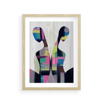 Plakat w ramie 50x70 - Nowa Era - abstrakcyjny plakat, nowoczesna sztuka - rama drewno