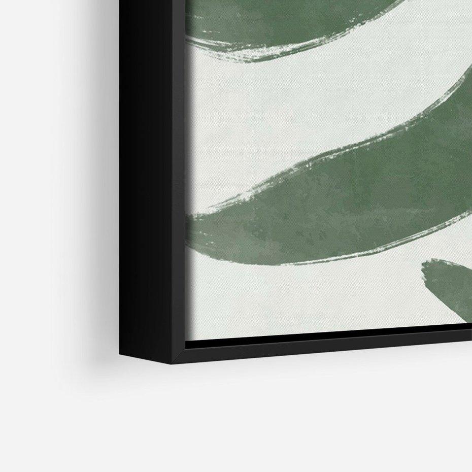 Obraz w ramie 50x70 - Zieleń Wewnętrznego Spokoju - zielony plakat, roślinne inspiracje - rama czarna