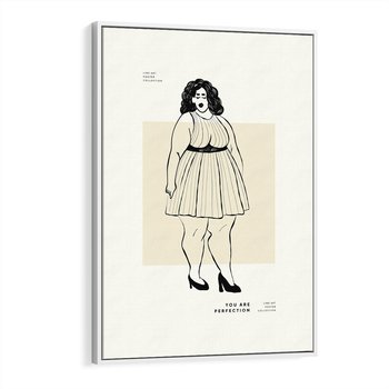 Obraz w ramie 70x100 - Ekspresja Wewnętrznych Emocji - kobieta, samoakceptacja - rama biała