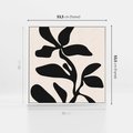 Obraz w ramie 50x50 - Wibracje Akwarelowych Ścieżek - abstrakcyjny minimalistyczna kwiat, czarno biały plakat - rama biała