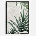 Obraz w ramie 70x100 - Tropikalne Akwarele - tropikalne liście, akwarela - rama czarna