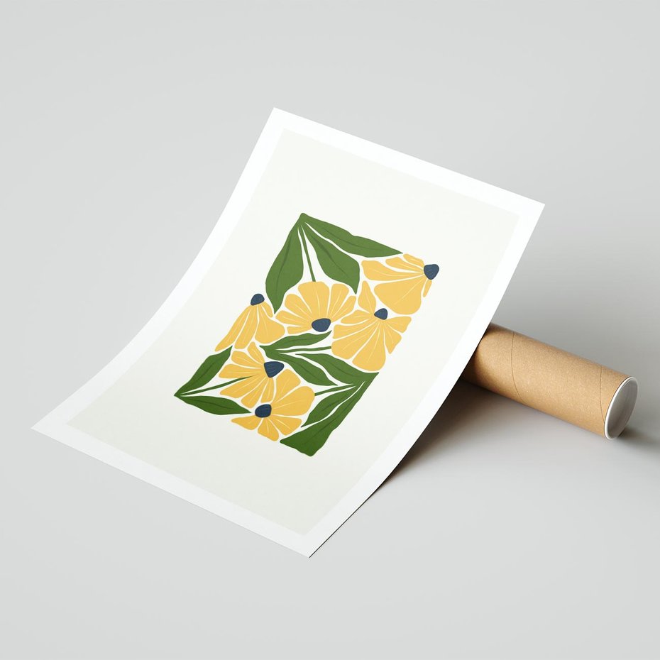 Plakat bez ramy 30x40 - Świetliste Kwiaty Natury - kwiaty, nowoczesna grafika