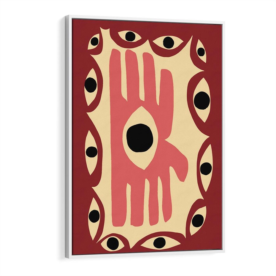 Obraz w ramie 70x100 - Migotliwe Kształty - abstrakcyjny obraz, boho styl - rama biała