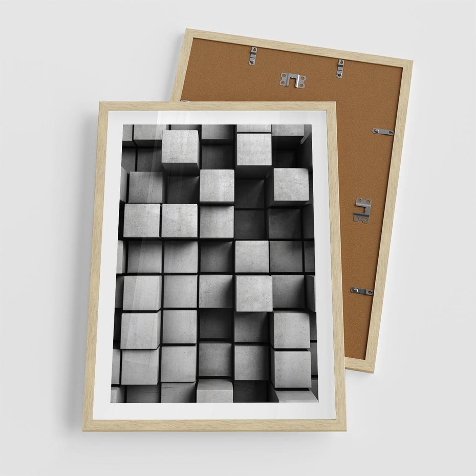 Plakat w ramie 50x70 - Geometryczne Elegancje - nowoczesny, geometryczny - rama drewno