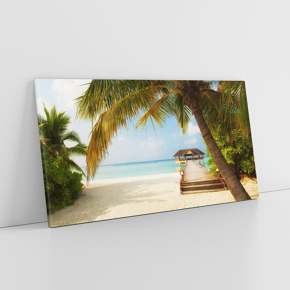 Obraz na płótnie 120x60 - Rajski relaks na Malediwach - Malediwy, plaża