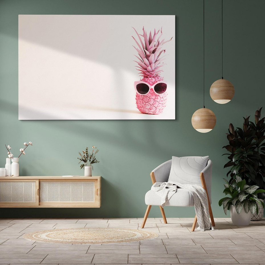 Obraz na płótnie 120x80 - Wakacyjny, ananasowy akcent - ananas, lato
