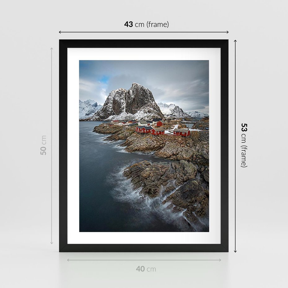Plakat w ramie 40x50 - Skandynawia - górska odsłona - Skandynawia, góry - rama czarna
