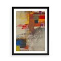 Plakat w ramie 50x70 - Abstrakcja olejna - kształty i kolory - abstrakcja, olejna - rama czarna