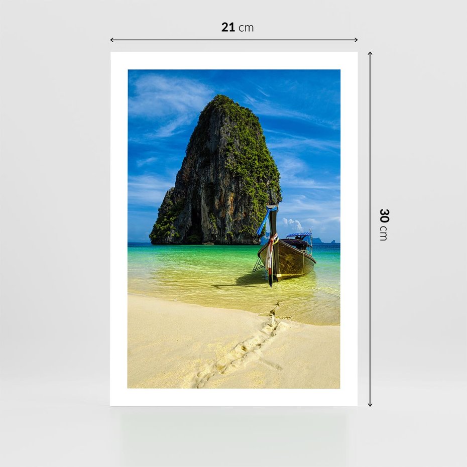 Plakat bez ramy 21x30 - Łódź nad Morzem - łodź, morze