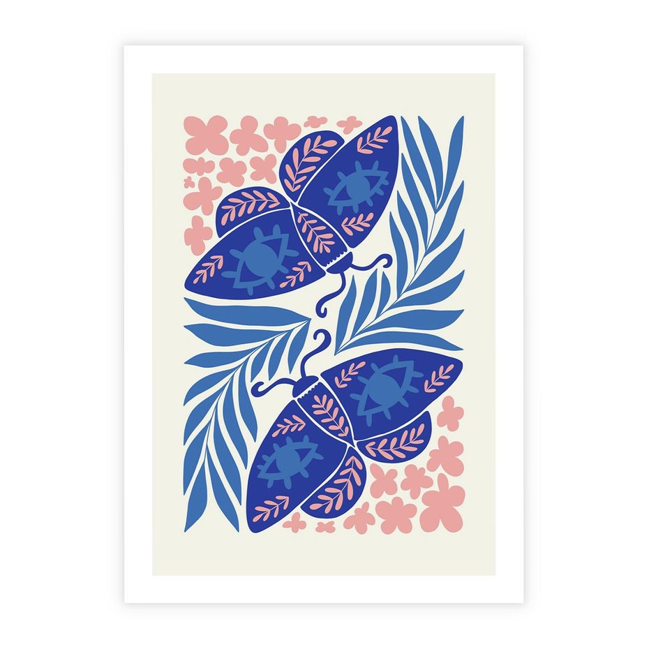 Plakat bez ramy 30x40 - Migotliwa Rzeczywistość - ćmy, kwiaty