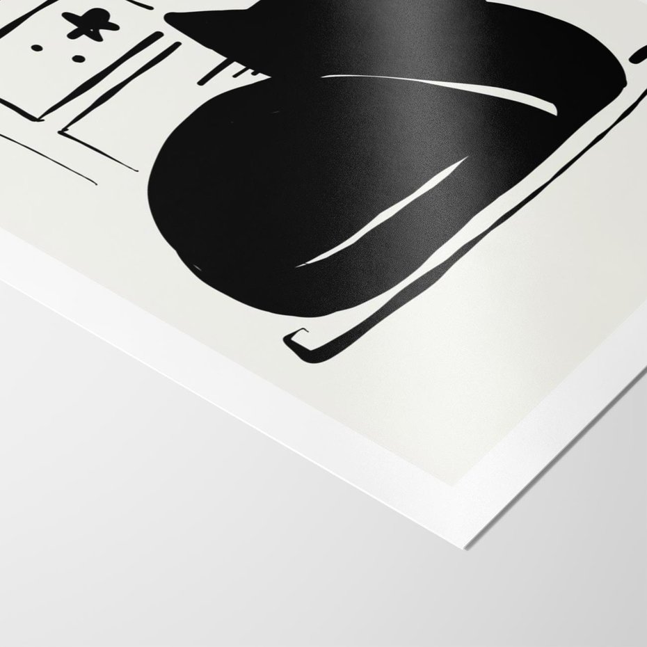 Plakat bez ramy 50x70 - Czarny Kot: Prosta Elegancja - grafika, minimalizm