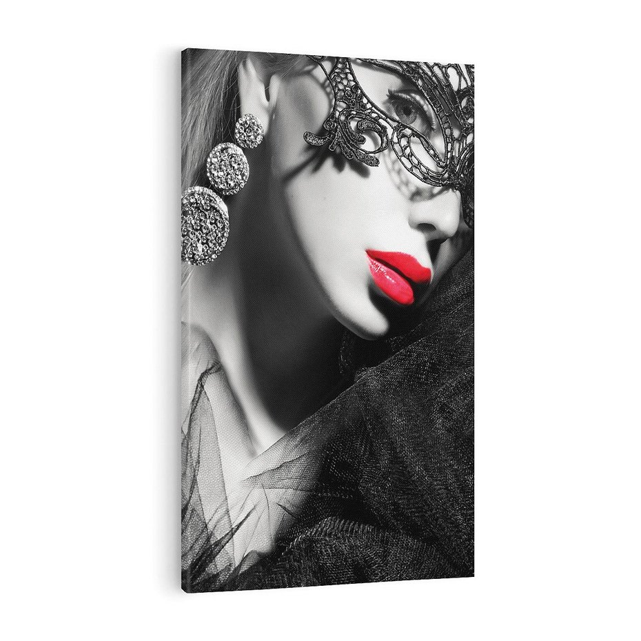 Obraz na płótnie 50x70 - Zmysłowe usta damy - kobieta, usta