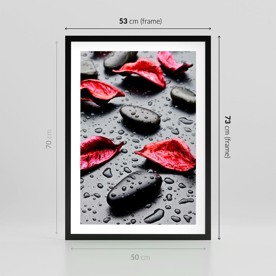 Plakat w ramie 50x70 - Spa wśród Natury - spa, kamienie - rama czarna