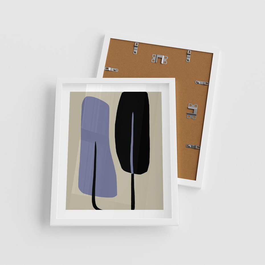 Plakat w ramie 40x50 - Harmonia Nowych Anomalii - minimalizm, boho plakat - rama biała