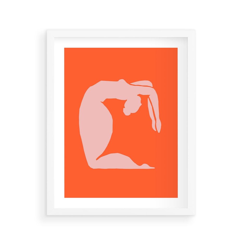 Plakat w ramie 40x50 - Antyczna Godzina - abstrakcja, kobieca sylwetka - rama biała