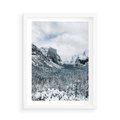 Plakat w ramie 50x70 - Góry Śnieżnej Krainy - góry, szczyty - rama biała
