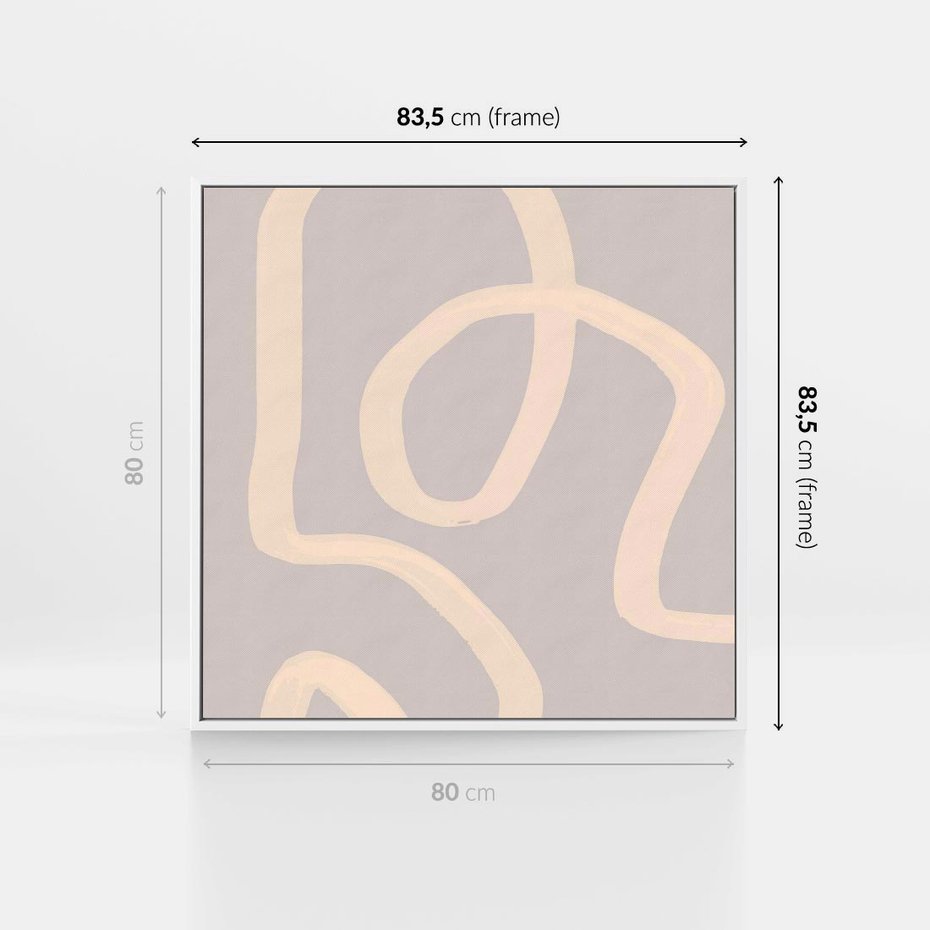 Obraz w ramie 80x80 - Nowoczesne Odbicia - minimalistyczny obraz, nowoczesny - rama biała