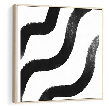 Obraz w ramie 80x80 - Wibracje Plam - abstrakcja, minimalizm - rama drewno