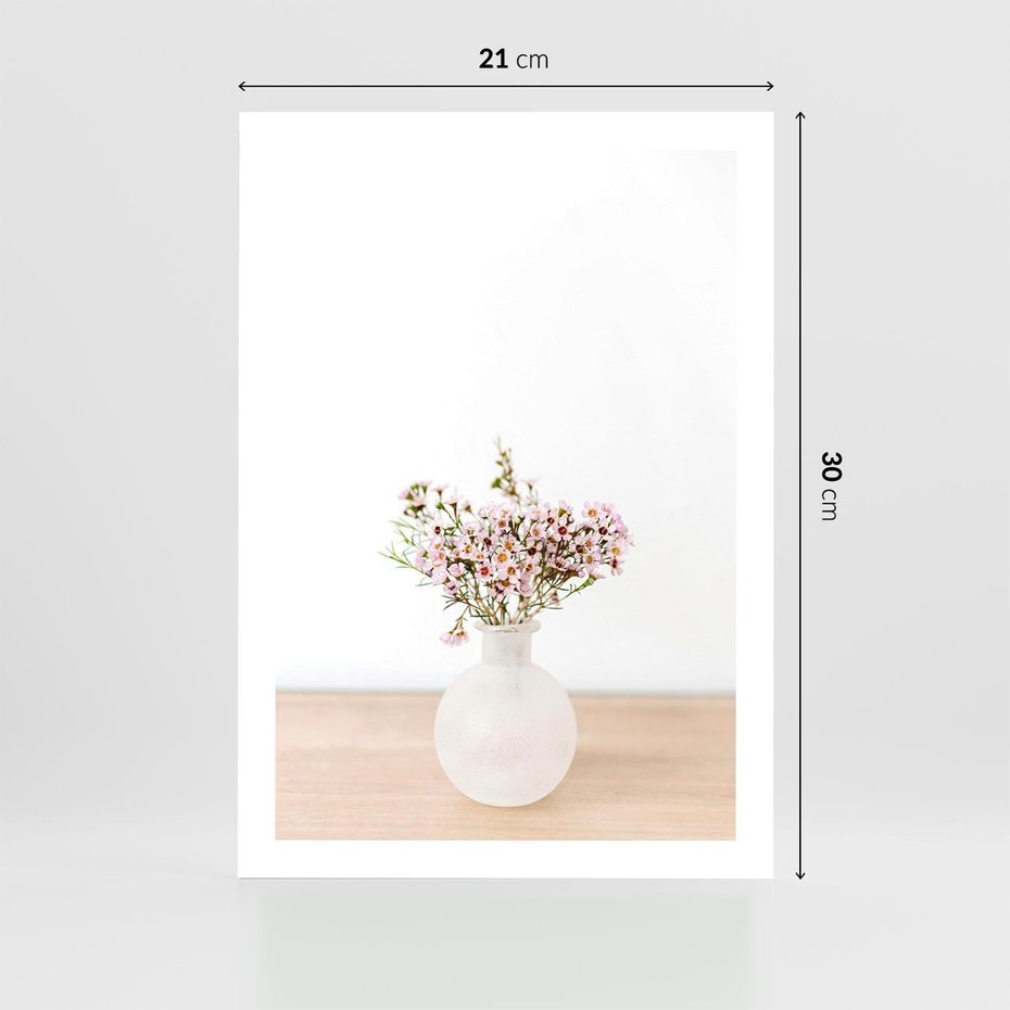 Plakat bez ramy 21x30 - Kwiaty w Minimalistycznym Wazonie - kwiaty, wazon