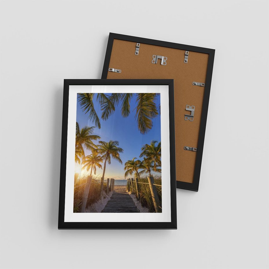 Plakat w ramie 30x40 - Rajskie palmy w tropikalnym raju - palmy, tropiki - rama czarna