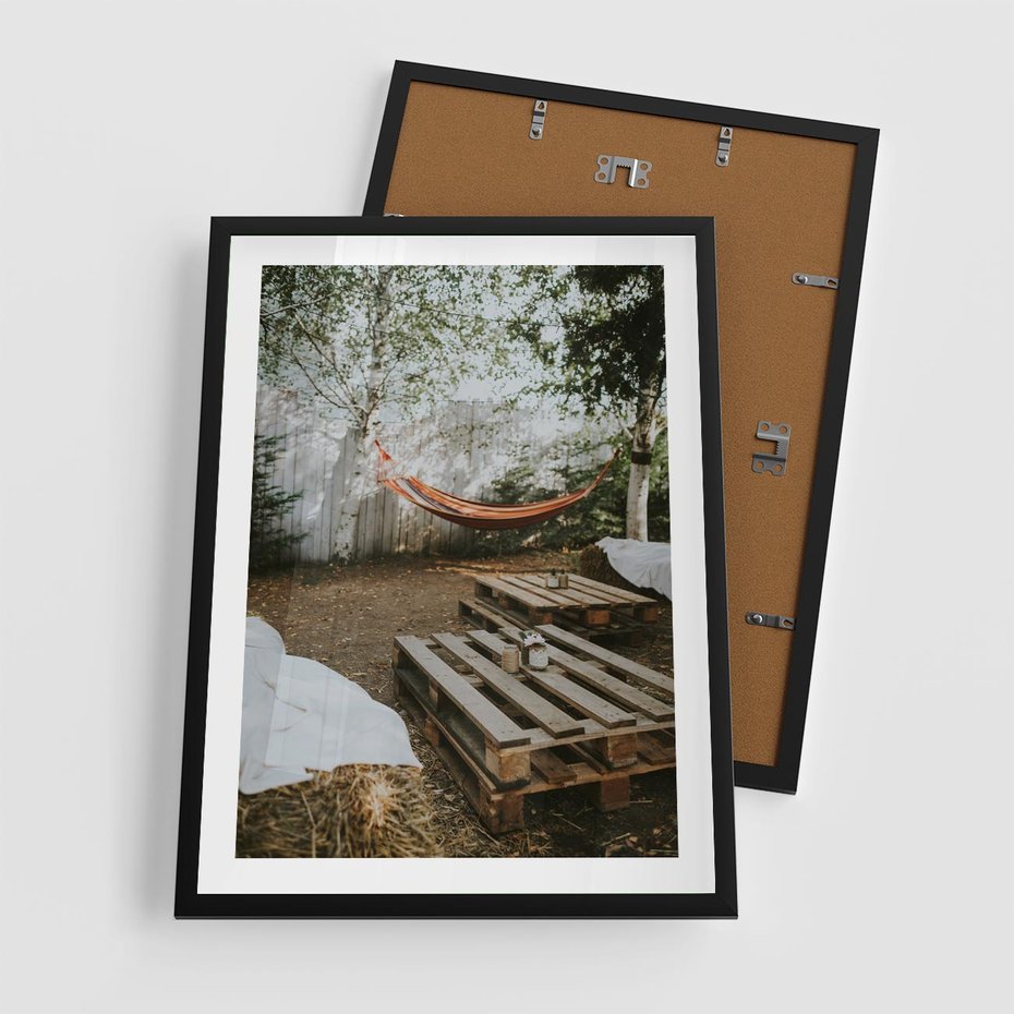 Plakat w ramie 50x70 - Harmonia i Spokój - boho, relaks - rama czarna