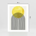 Plakat bez ramy 30x40 - Słoneczne Odbicia - geometria, żółte koło