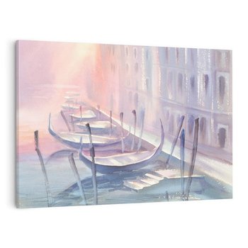 Obraz na płótnie 120x80 - Romantyczne Zachody - akwarelowy rysunek, stonowane pastelowe kolory