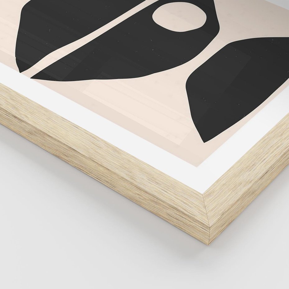 Plakat w ramie 30x40 - Nowoczesna Sztuka na Beżowym Tle - nowoczesna sztuka, abstrakcja - rama drewno