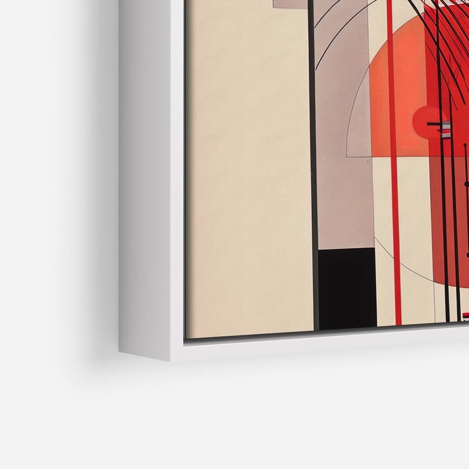 Obraz w ramie 80x80 - Rozbijające Granice Dźwięku - modernistyczny obraz, styl bauhaus - rama biała