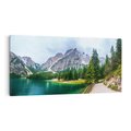 Obraz na płótnie 120x60 - Góry: Piękno nad jeziorem - góry, jezioro