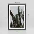 Plakat w ramie 50x70 - Boho oaza wśród kaktusów - kaktusy, pustynia - rama czarna