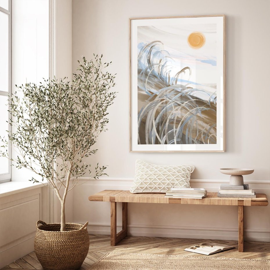 Plakat w ramie 50x70 - Zaklęty Wschód - akwarela, obraz - rama drewno