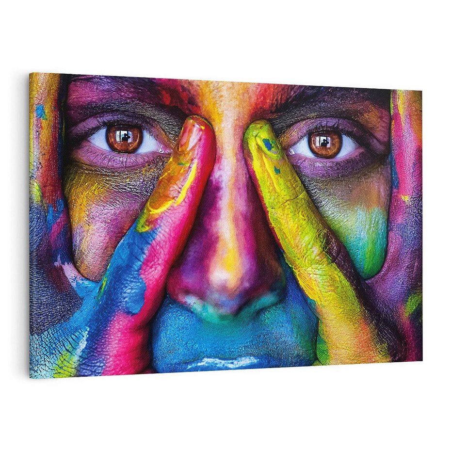 Obraz na płótnie 120x80 - Abstrakcyjna refleksja człowieka - człowiek, abstrkacja