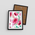 Plakat w ramie 30x40 - Delikatna Akwarela - kwiaty, akwarela - rama czarna