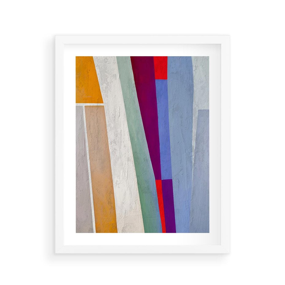 Plakat w ramie 40x50 - Księga Ukrytych Odbić - abstrakcyjne dziwne kształty, olejny obraz - rama biała