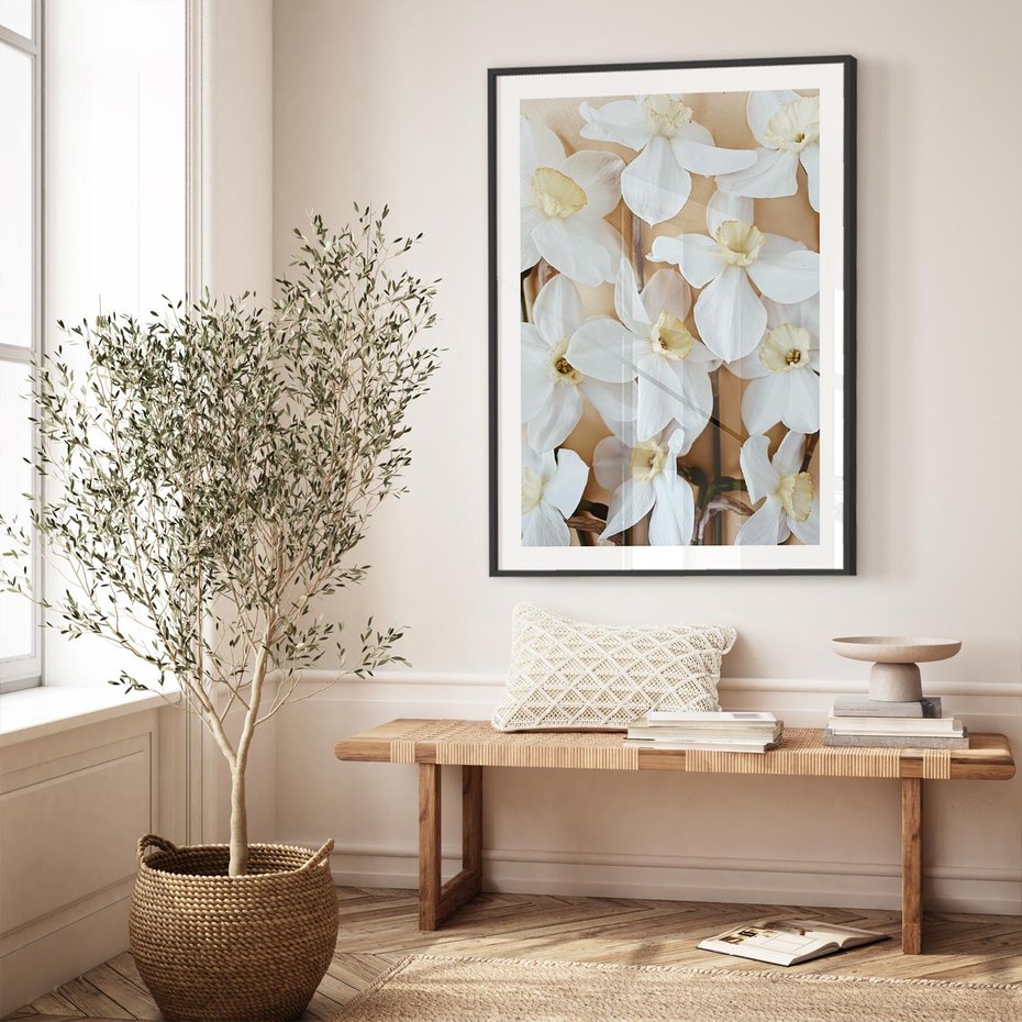 Plakat bez ramy 21x30 - Białe Narcyzy - narcyzy, kwiaty