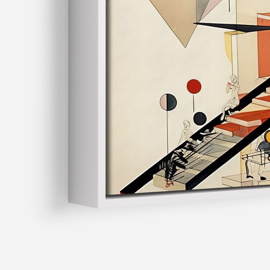 Obraz w ramie 70x100 - Kolorowe Wnętrza Inspiracji - abstrakcyjny obraz, jak kandinsky - rama biała