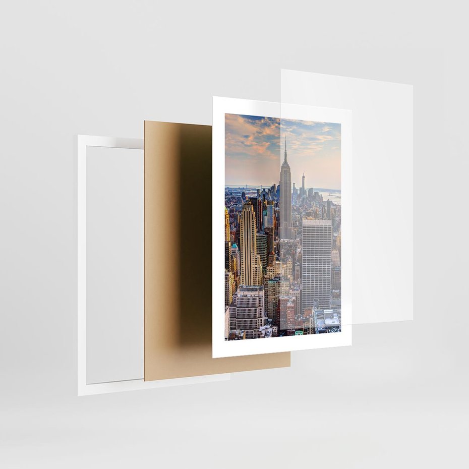 Plakat w ramie 30x40 - Manhattan - Wieżowce Nowego Jorku - Manhattan, Nowy Jork - rama biała