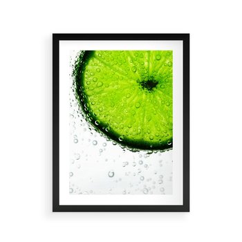 Plakat w ramie 40x50 - Świeżość i kwasowość limonki - limnka, owoce - rama czarna