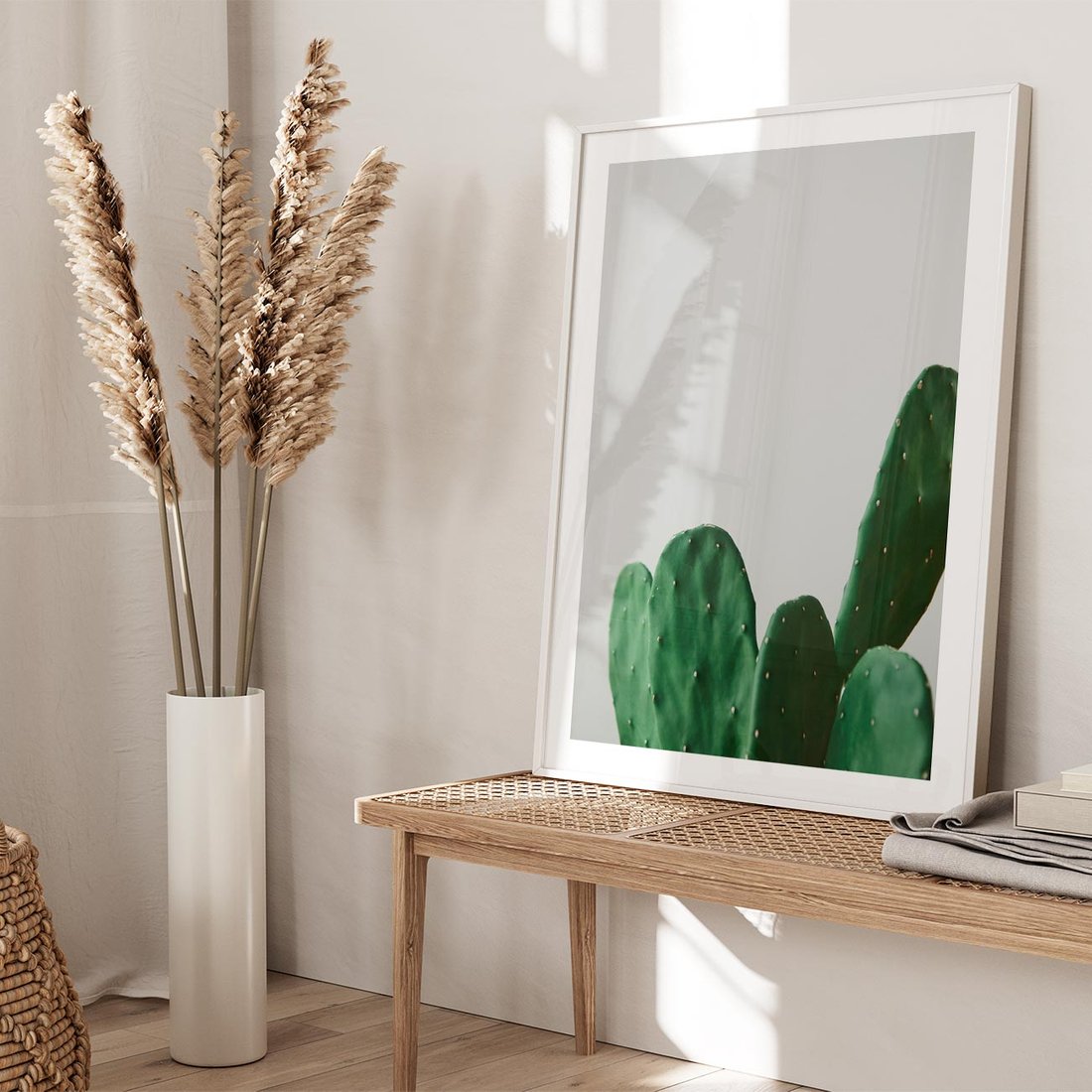 Plakat bez ramy 21x30 - Majestatyczne Wysokości - kaktusy, liście