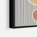 Obraz w ramie 70x100 - Taniec Linii - abstrakcyjna nowoczesna sztuka, koła okręgi - rama czarna