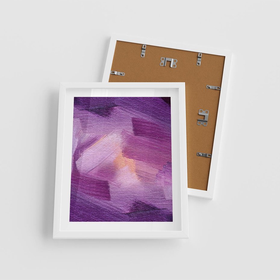 Plakat w ramie 40x50 - Abstrakcyjna gra kolorów - abstrakcja, akwarela - rama biała