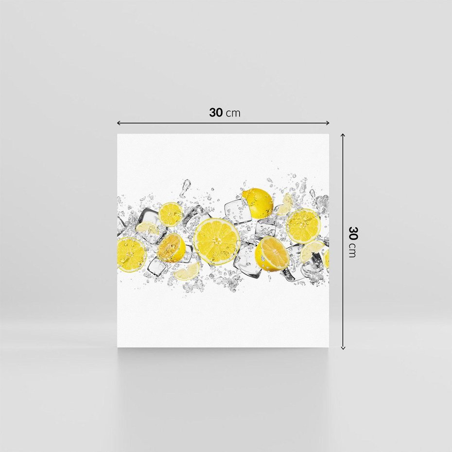 Obraz na płótnie 30x30 - Odkryj świeżość - lód, cytryny
