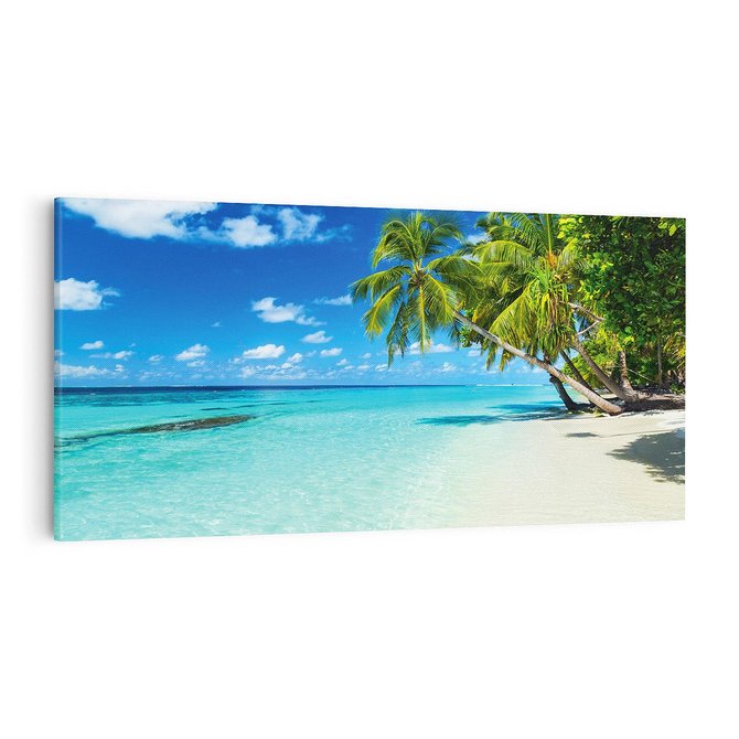 Obraz na płótnie 100x50 - Rajskie plaże na Malediwach - Malediwy, plaża
