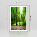 Plakat w ramie 50x70 - Spacer po urokliwej dróżce w lesie - las, dróżka - rama drewno